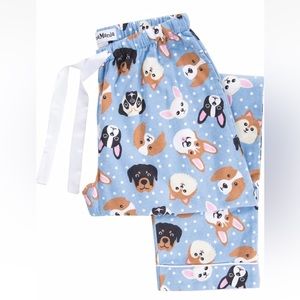 PAJAMA MANIA Flannel Dog Print Sleep/Lounge Pants S NEW
